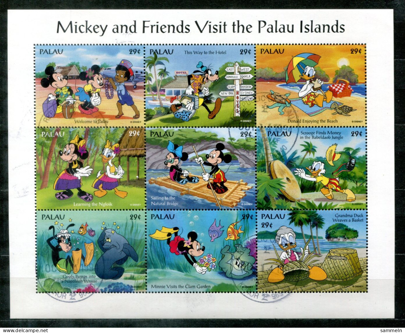 PALAU 775-783 KB (1) Canc. - Disney, Micky Maus, Mickey Mouse, Pluto, Donald Duck, Goofy - PALAOS - Palau