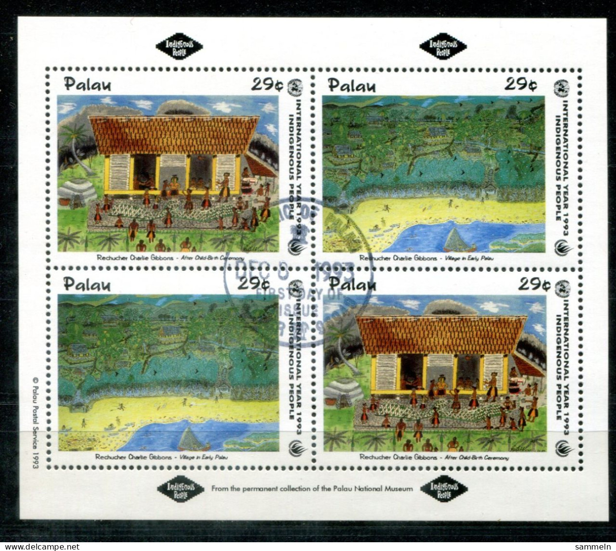 PALAU 658-659 KB (1) Canc. - Indigene Völker, Indigenous People, Populations Indigènes - PALAOS - Palau