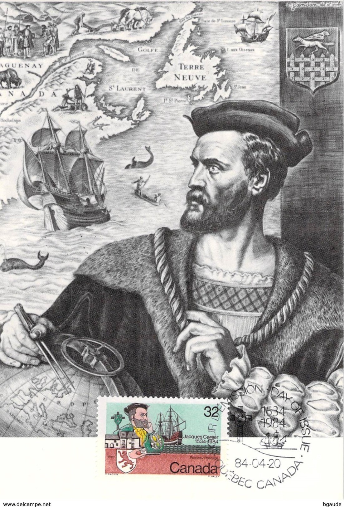 CANADA  CARTE     MAXIMUM    NUM.YVERT 869 JACQUES CARTIER - Cartoline Maximum