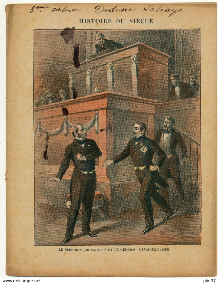 Couverture De Cahier - Le Président Bonaparte Et Le Général Cavaignac - Collection Charavay, Martin - Protège-cahiers