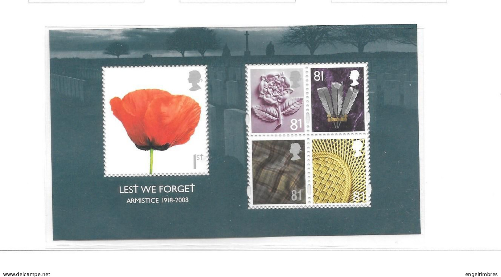 GB    WW1  -  1918/2018  -  MINISHEET - "Lest We Forget"  - ARMISTICE  1918 - See Scan - Unused Stamps
