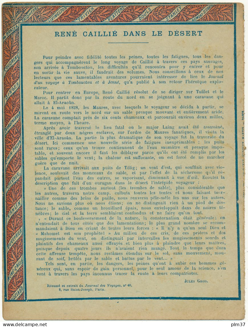 Couverture De Cahier - René CAILLE Dans Le Désert - Collection Charavay - Protège-cahiers