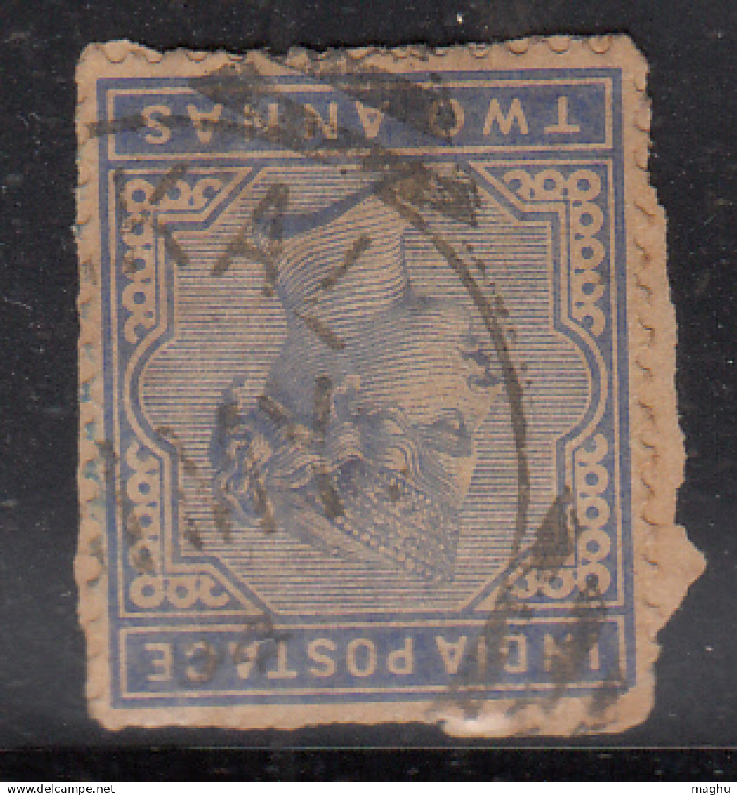 2a QV On Piece, French India, British India Used Abroad, Pondicherry, 'KARIKAL' CDS Used - Gebraucht