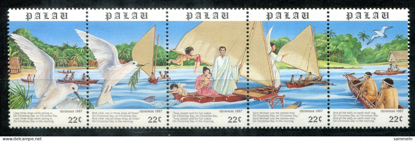 PALAU 211-215 Zusammendruck Mnh - Weihnachten, Christmas. Noël - PALAOS - Palau