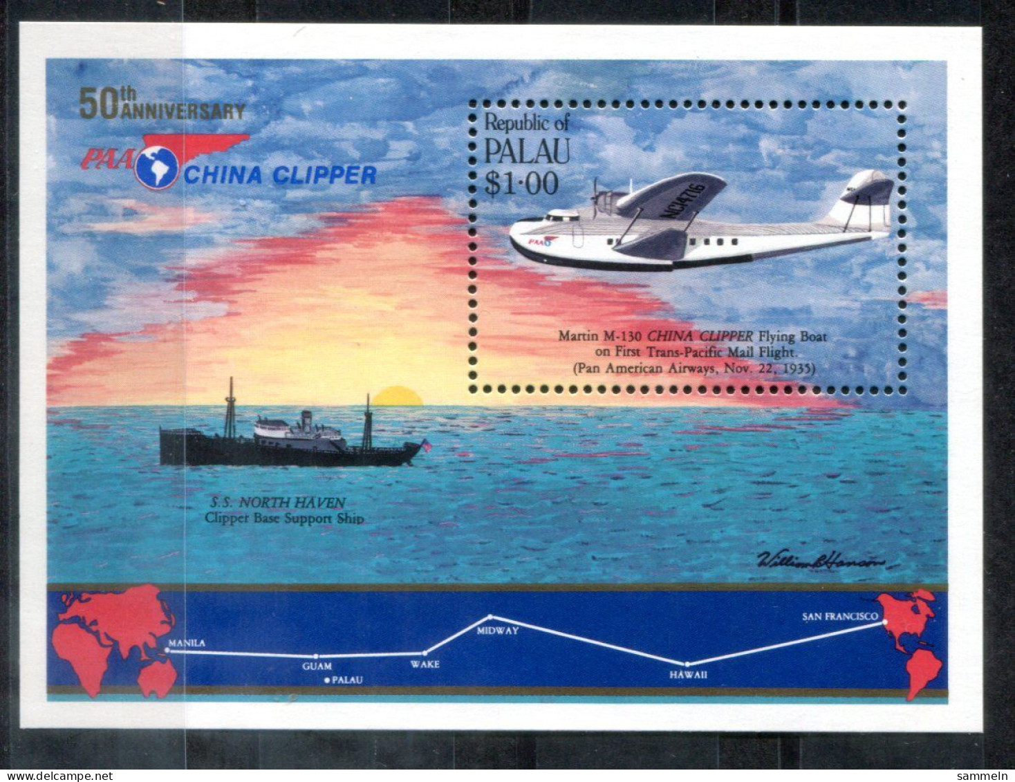 PALAU Block 1, Bl.1 Mnh - Flugzeug, Schiff, Plane, Ship, Avion, Bateau  - PALAOS - Palau