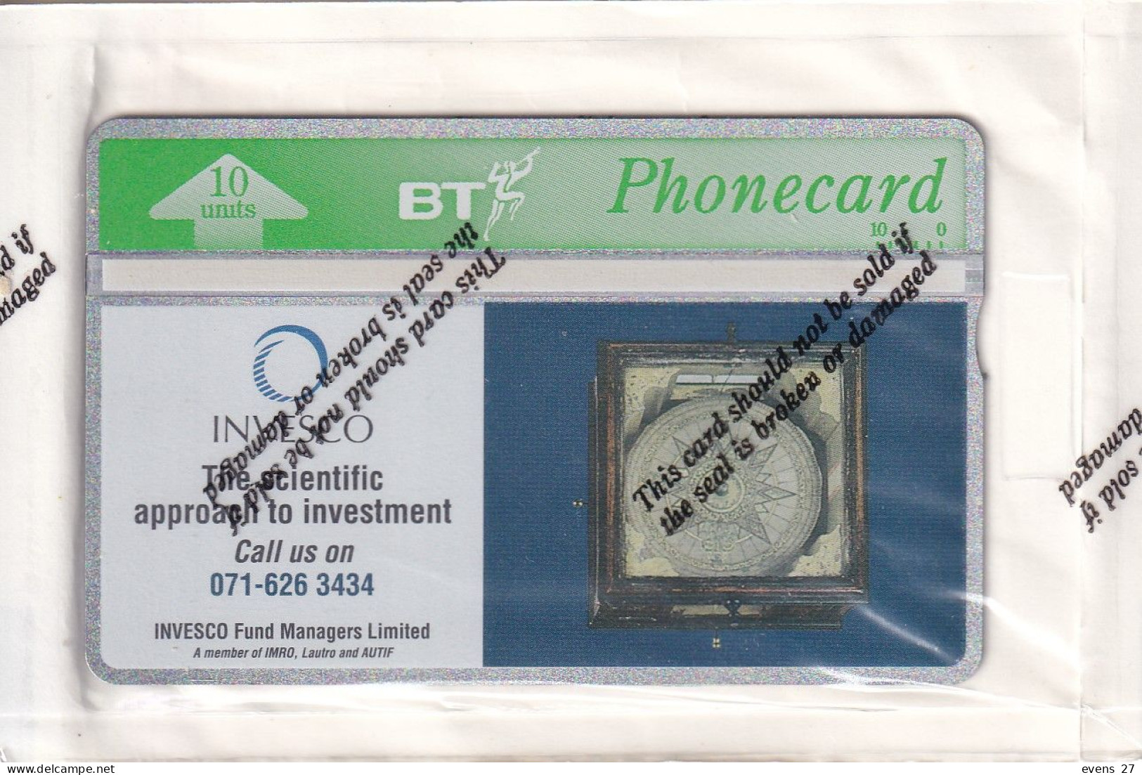 BRITISH TELECOM-10-UNITS-INVESCO -MINT SEALED. - BT Publicitaire Uitgaven