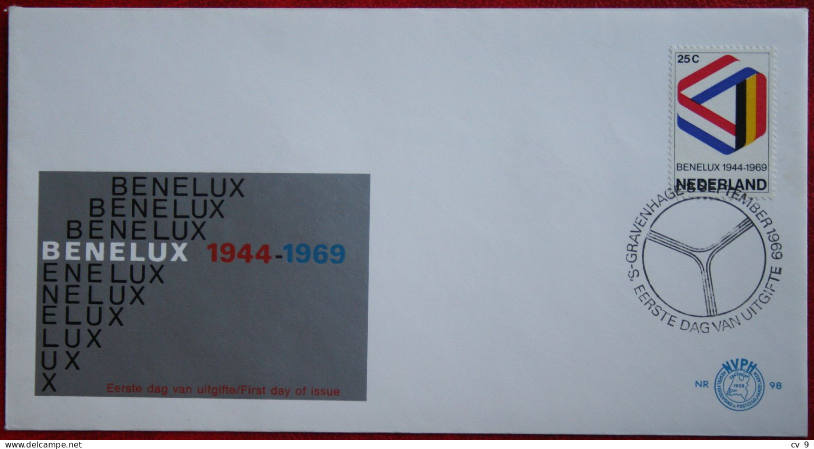 FDC E98 98 Benelux NVPH 930 1969 Without Address NEDERLAND NIEDERLANDE NETHERLANDS - FDC