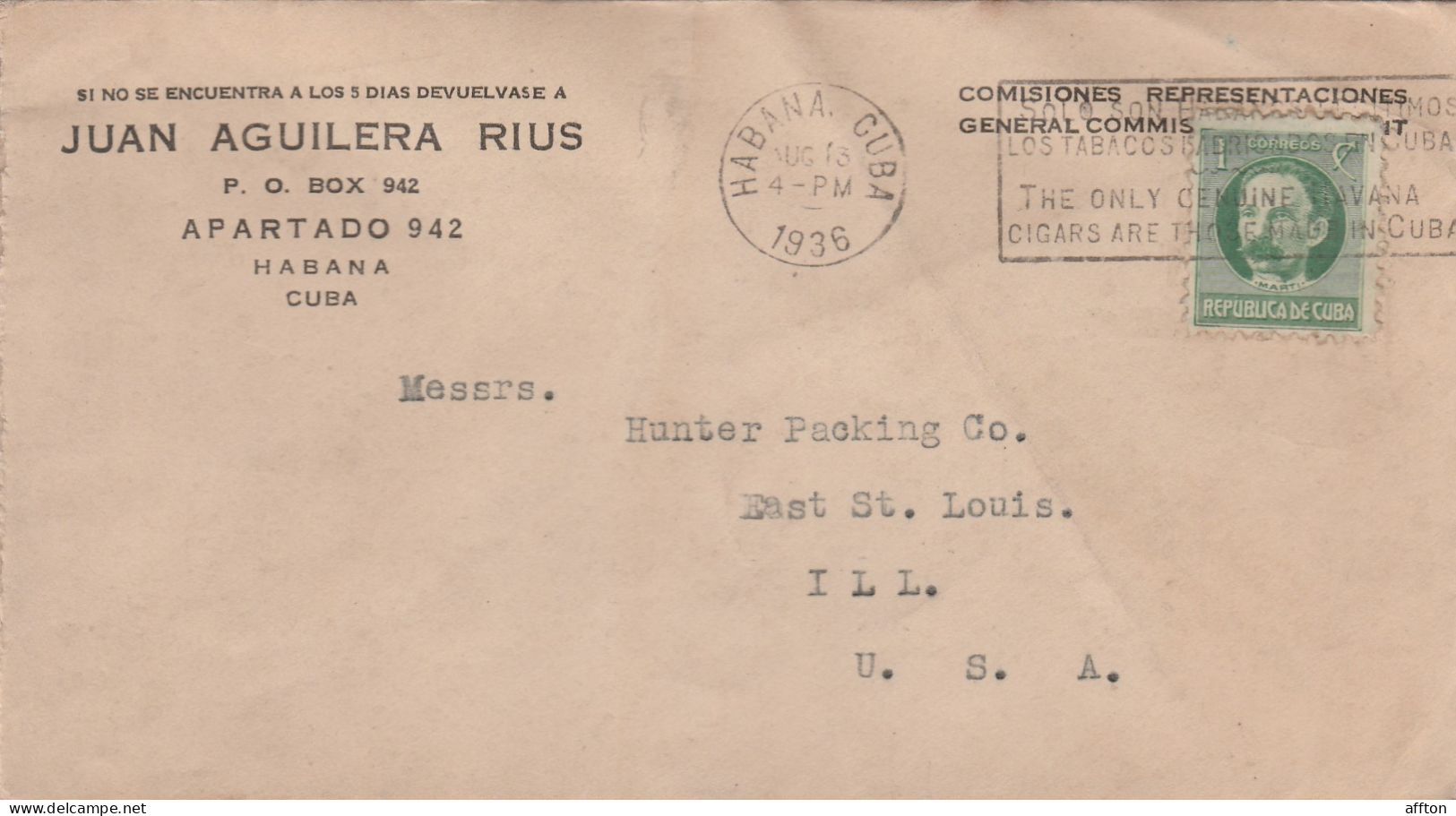 Havana Cuba 1936 Cover Mailed - Lettres & Documents