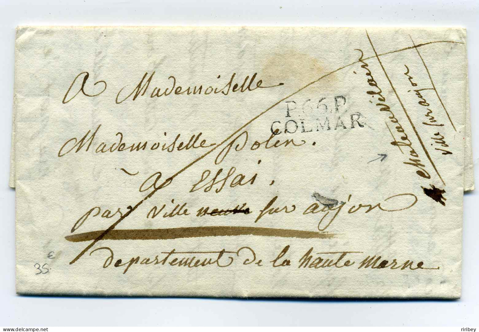 P66P COLMAR Pour VILLE SUR AUJON ( Nom Revolutionnaire De Chateauvillain / Dept Haut Rhin / 1806 - 1801-1848: Precursores XIX