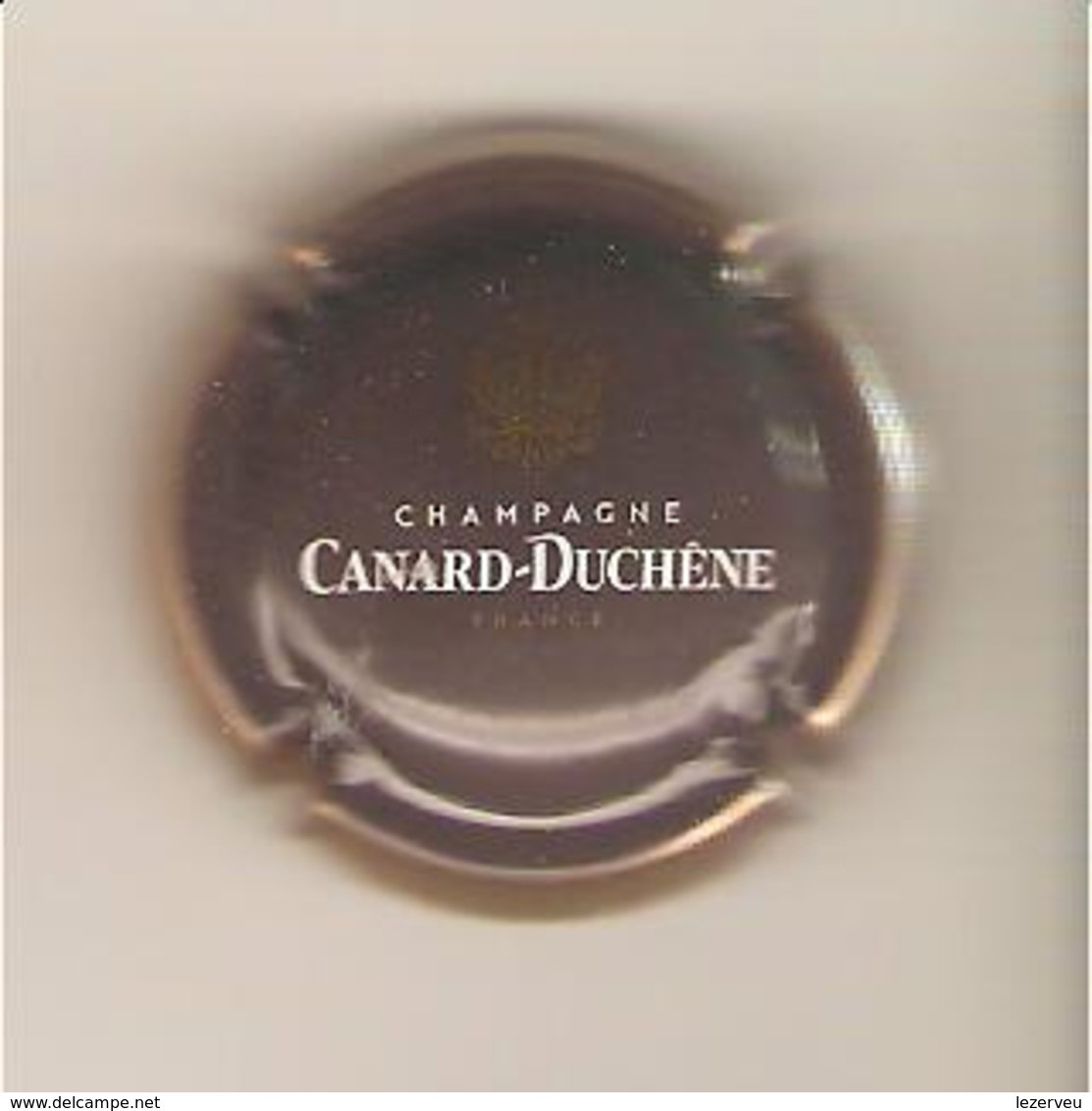 CAPSULE DE MUSELET CHAMPAGNE CANARD DUCHENE (blanc Et Or Sur Marron Foncé Contour Or) - Canard Duchêne