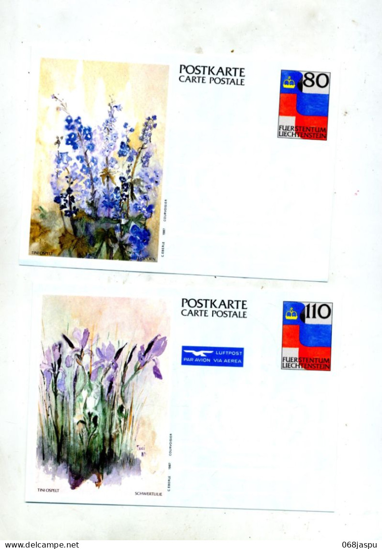 Carte Postale Drapeau Illustré Fleur - Stamped Stationery