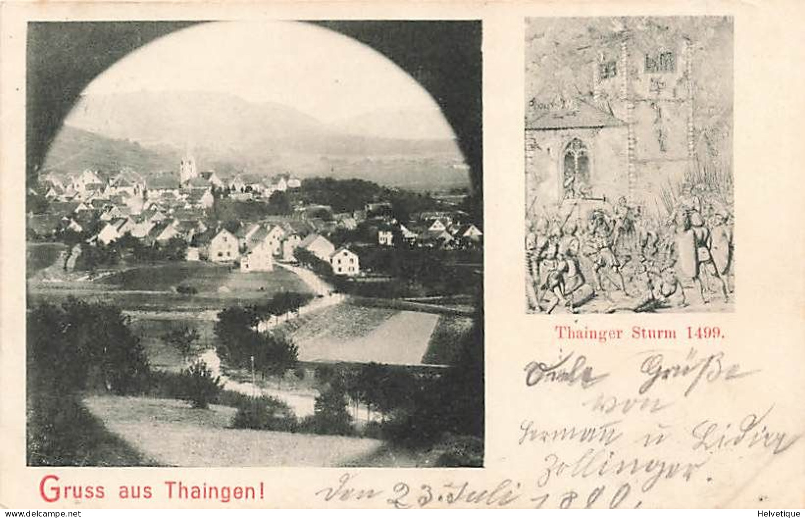 1899 Gruss Aus Thaingen Thainger Sturm 1499 Thayngen - Thayngen