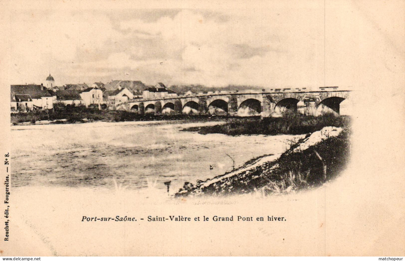 PORT SUR SAONE -70- SAINT VALERE ET LE GRAND PONT EN HIVER - Port-sur-Saône