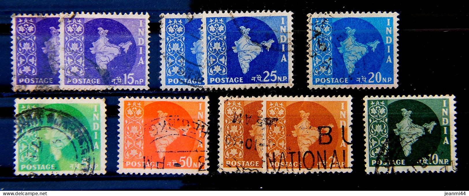 INDE 1950/1959 - Petit Lot De 7 Timbres Oblitérés - Les Doublons Ne Sont Pas Comptés. - Usati