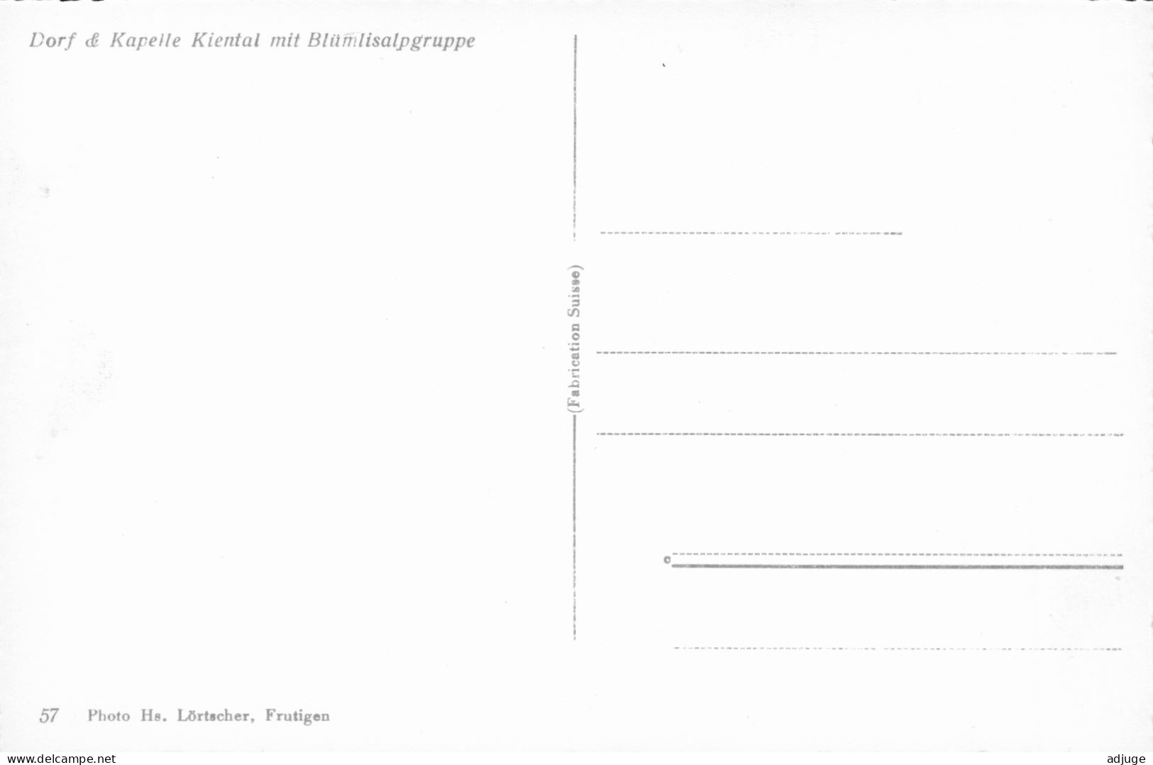 CPSM- Dorf Und Kapelle KIENTAL Mit Blümlisalpgruppe_ Photo H. Lörtscher , Frutigen N° 57_ Ann.50_SUP**2 Scans - Frutigen