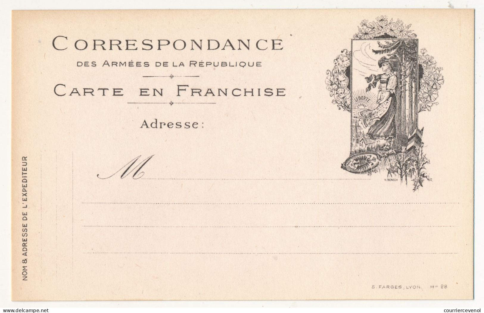 3 CPFM -  Correspondance Armées De La République - Alsacienne Et Chasseur (Belfort) - Editions Farges Lyon - Neuves Sup - Lettres & Documents