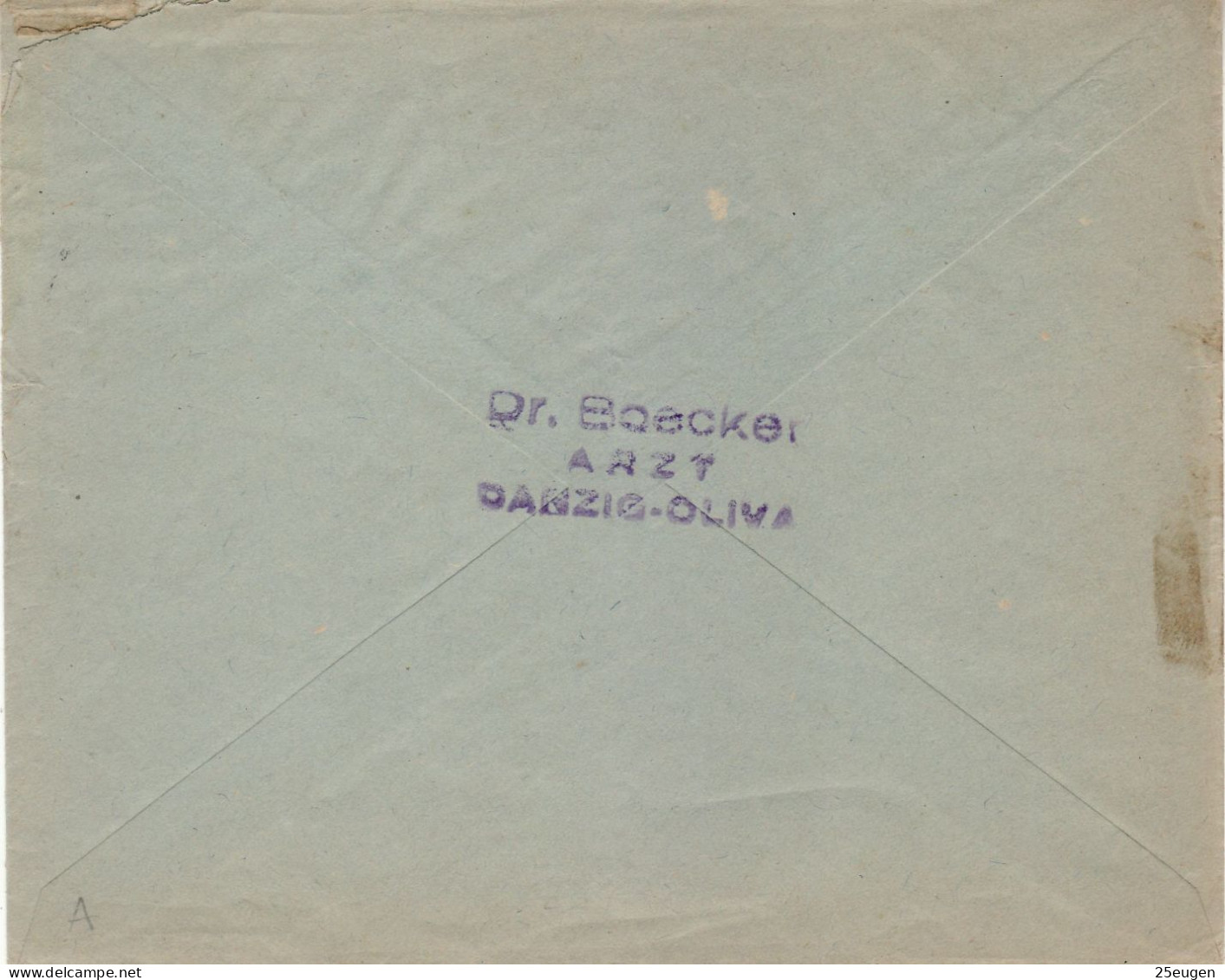 DANZIG 1937  LETTER SENT FROM OLIVA TO DANZIG - Storia Postale
