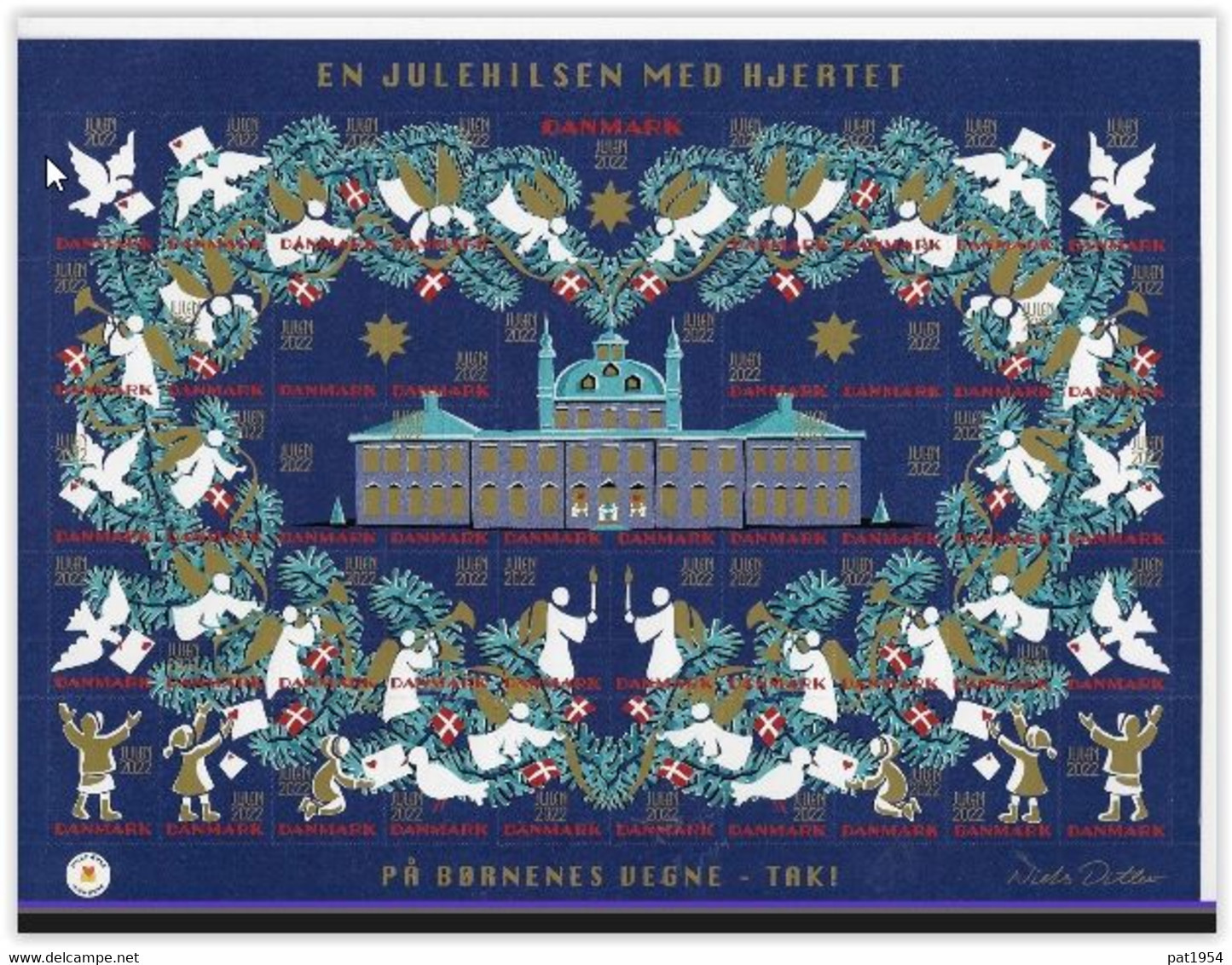 Feuille De Vignettes De Noël Du Danemark 2022 Adhésive Neuve - Variedades Y Curiosidades