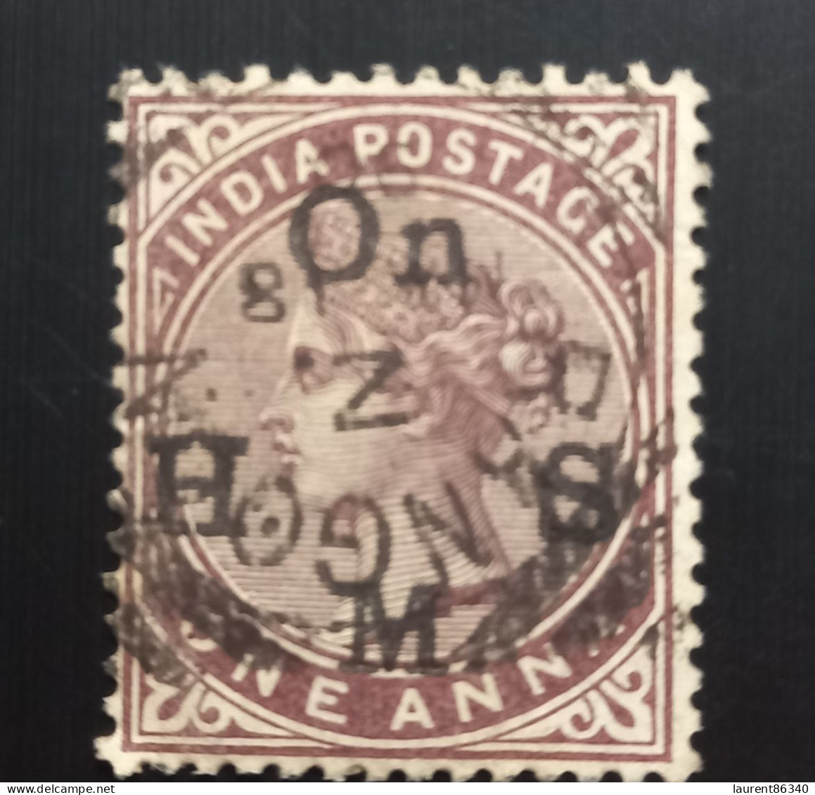 INDE 1874 Queen Victoria Postage Stamps Overprinted "On H. S. M." 1A Oblitéré - 1858-79 Kolonie Van De Kroon