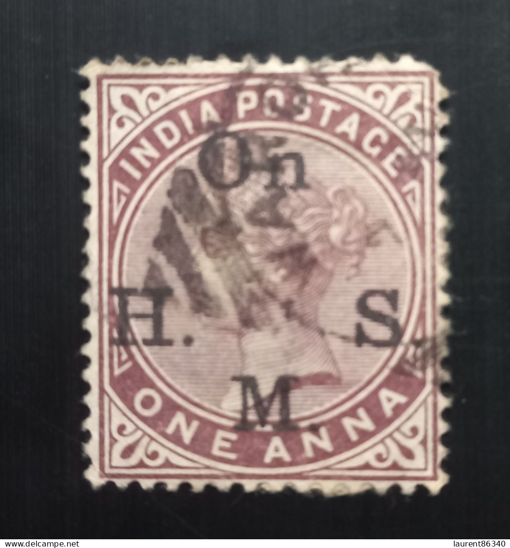 INDE 1874 Queen Victoria Postage Stamps Overprinted "On H. S. M." 1A Oblitéré - 1858-79 Compagnia Delle Indie E Regno Della Regina