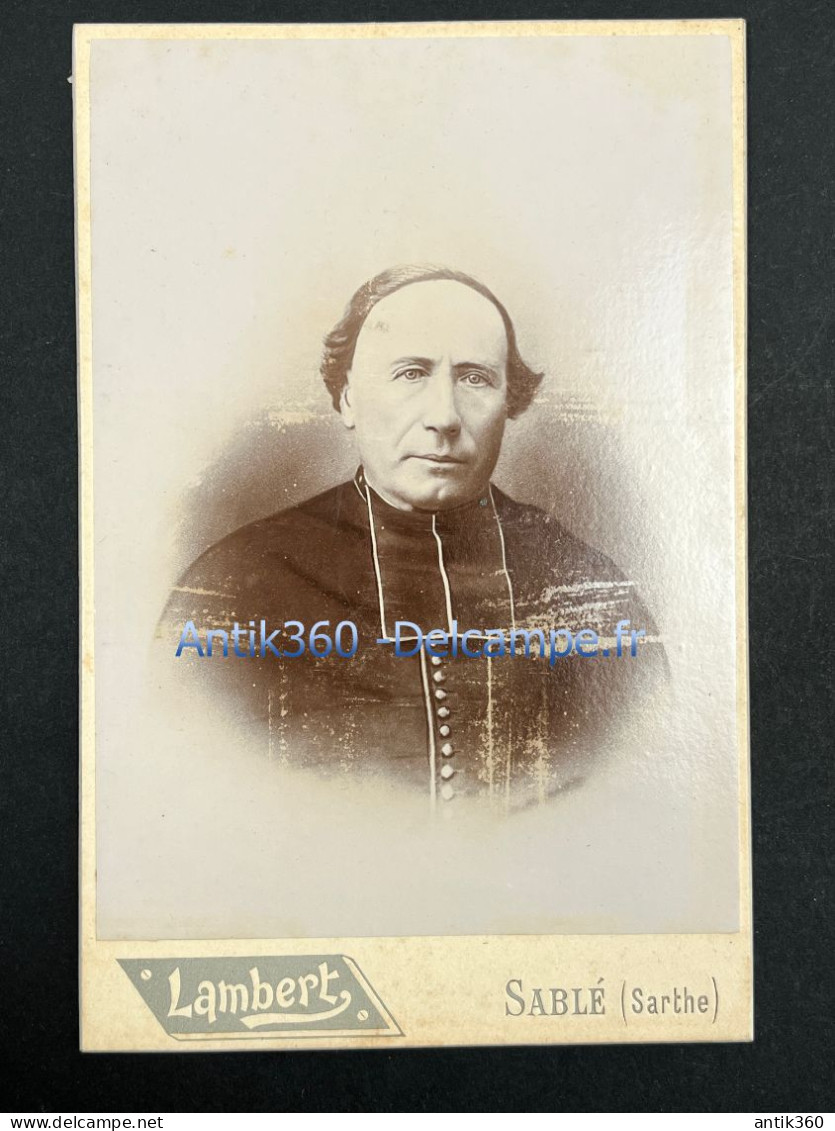 Photographie Ancienne Portrait Du Curé DROUET De Sablé Sur Sarthe Photographie Lambert - Identifizierten Personen