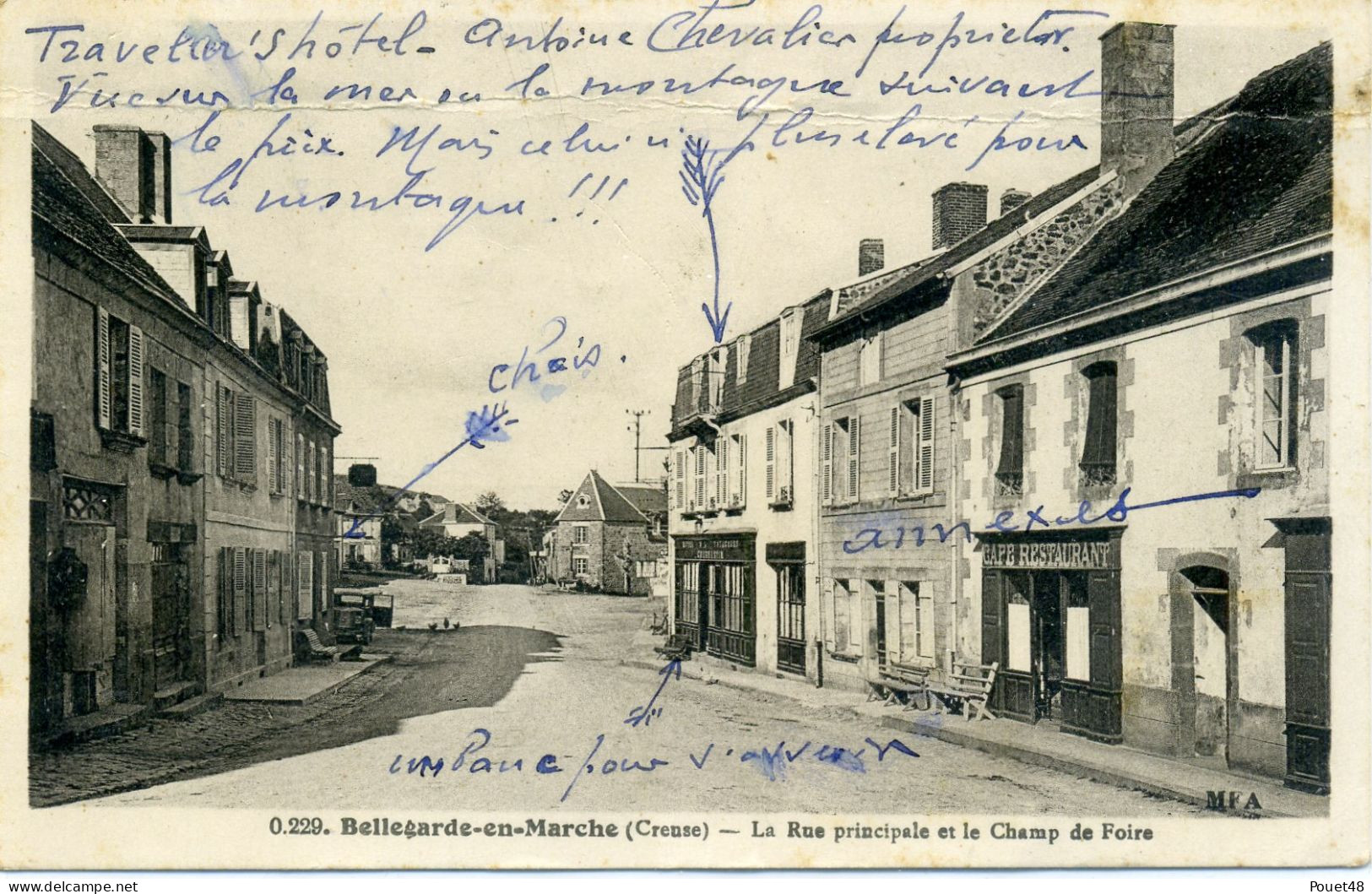 23 - BELLEGARDE EN MARCHE - La Rue Principale Et Le Champ De Foire. - Bellegarde