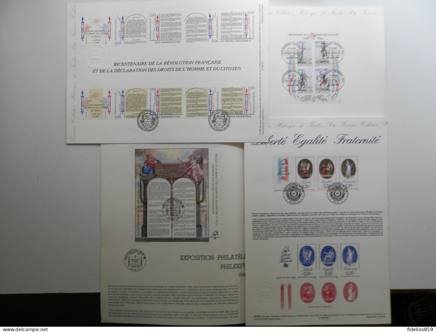 FRANCE OBLITERES : ANNEE COMPLETE 1989 SOIT 54 TIMBRES POSTE DIFFERENTS+ 2 BLOCS ET LE CARNET PC. LUXE