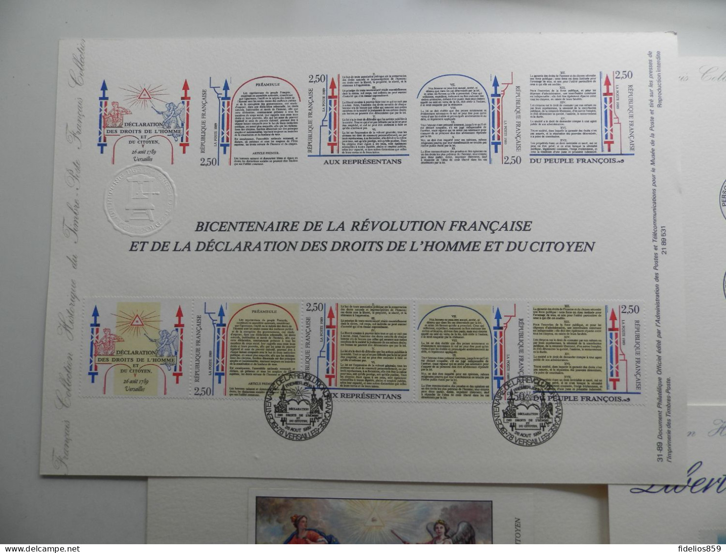 FRANCE OBLITERES : ANNEE COMPLETE 1989 SOIT 54 TIMBRES POSTE DIFFERENTS+ 2 BLOCS ET LE CARNET PC. LUXE