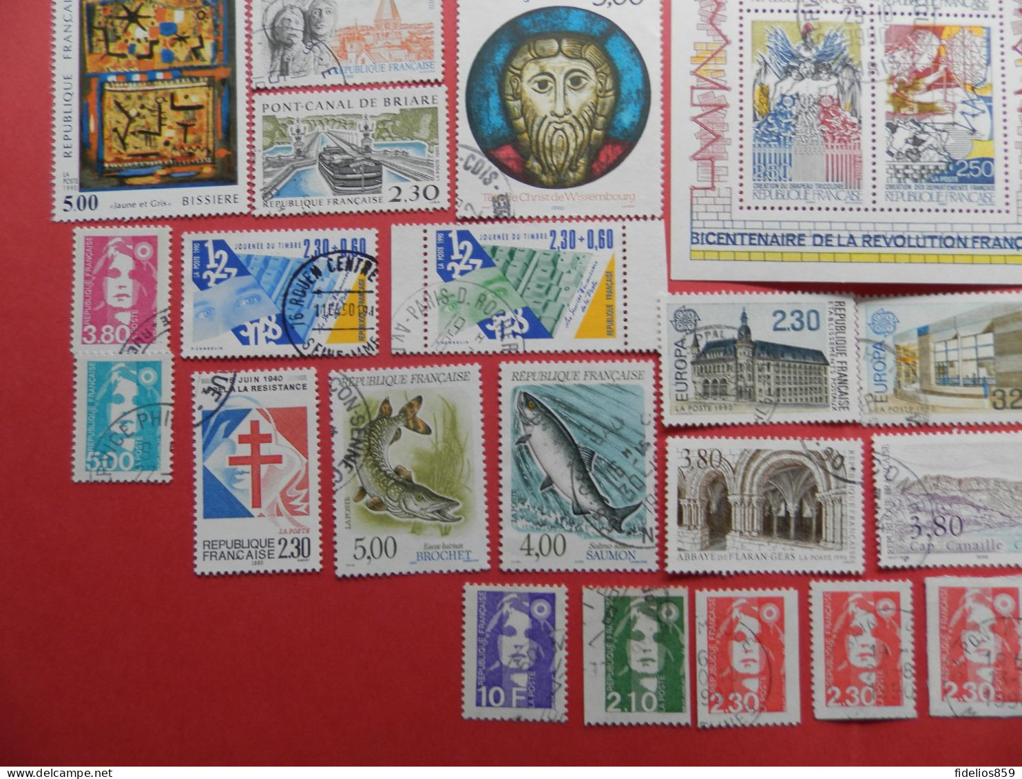 FRANCE OBLITERES : ANNEE COMPLETE 1990 SOIT 60 TIMBRES POSTE DIFFERENTS DONT BF 12. QUALITE LUXE - 1990-1999