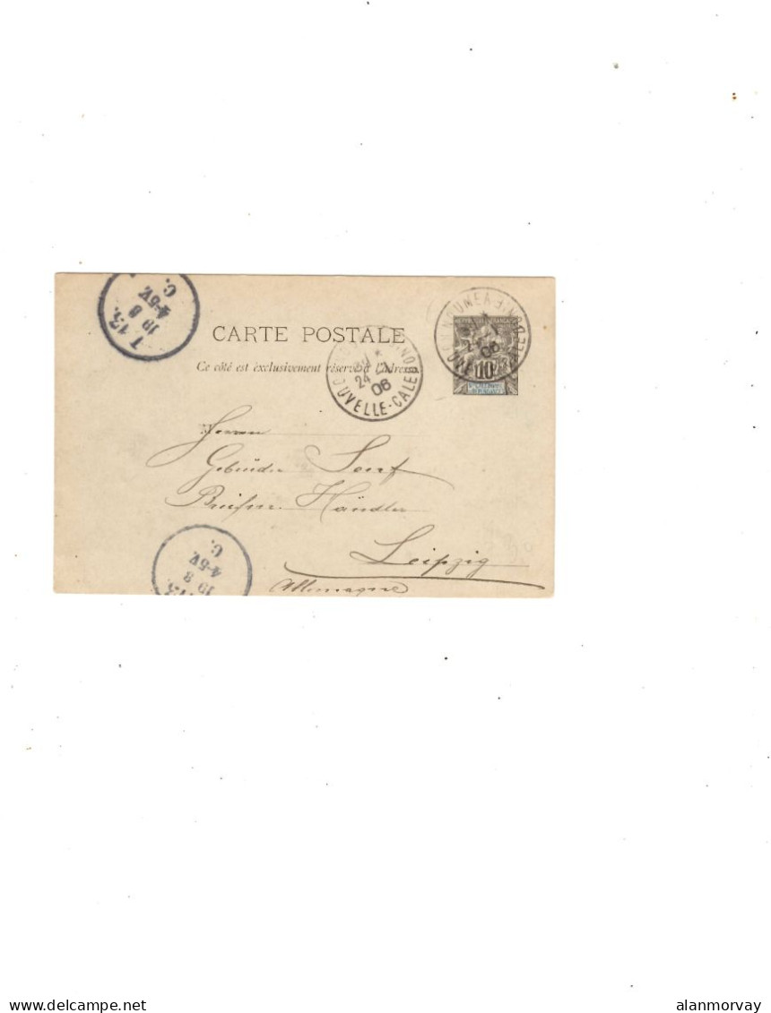 New Caledonia- January 24,1906 Postal Card To Germany - Covers & Documents