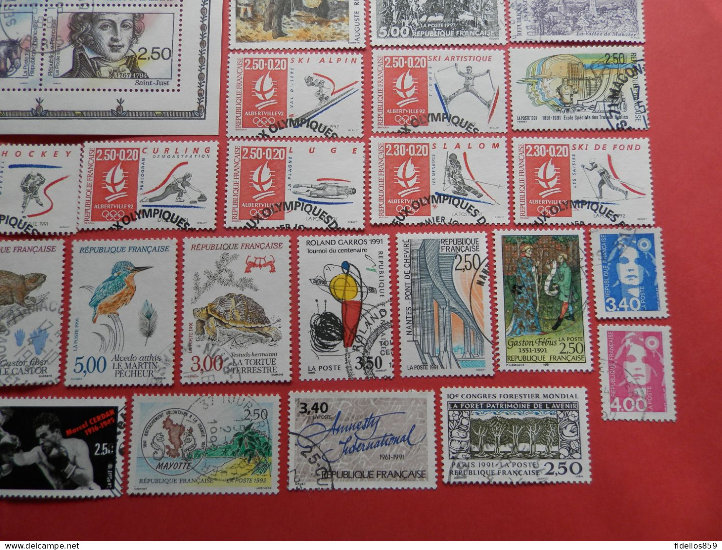 FRANCE OBLITERES : ANNEE COMPLETE 1991 SOIT 59 TIMBRES POSTE DIFFERENTS DONT LE BF 13. QUALITE LUXE - 1990-1999