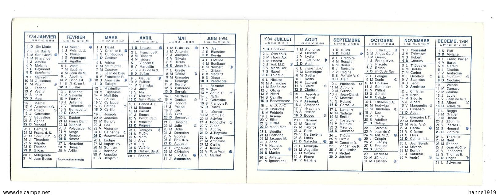 Bruxelles Rue D' Artois IFV Calendrier 1984 Kalender Brussel Htje - Grand Format : 1981-90