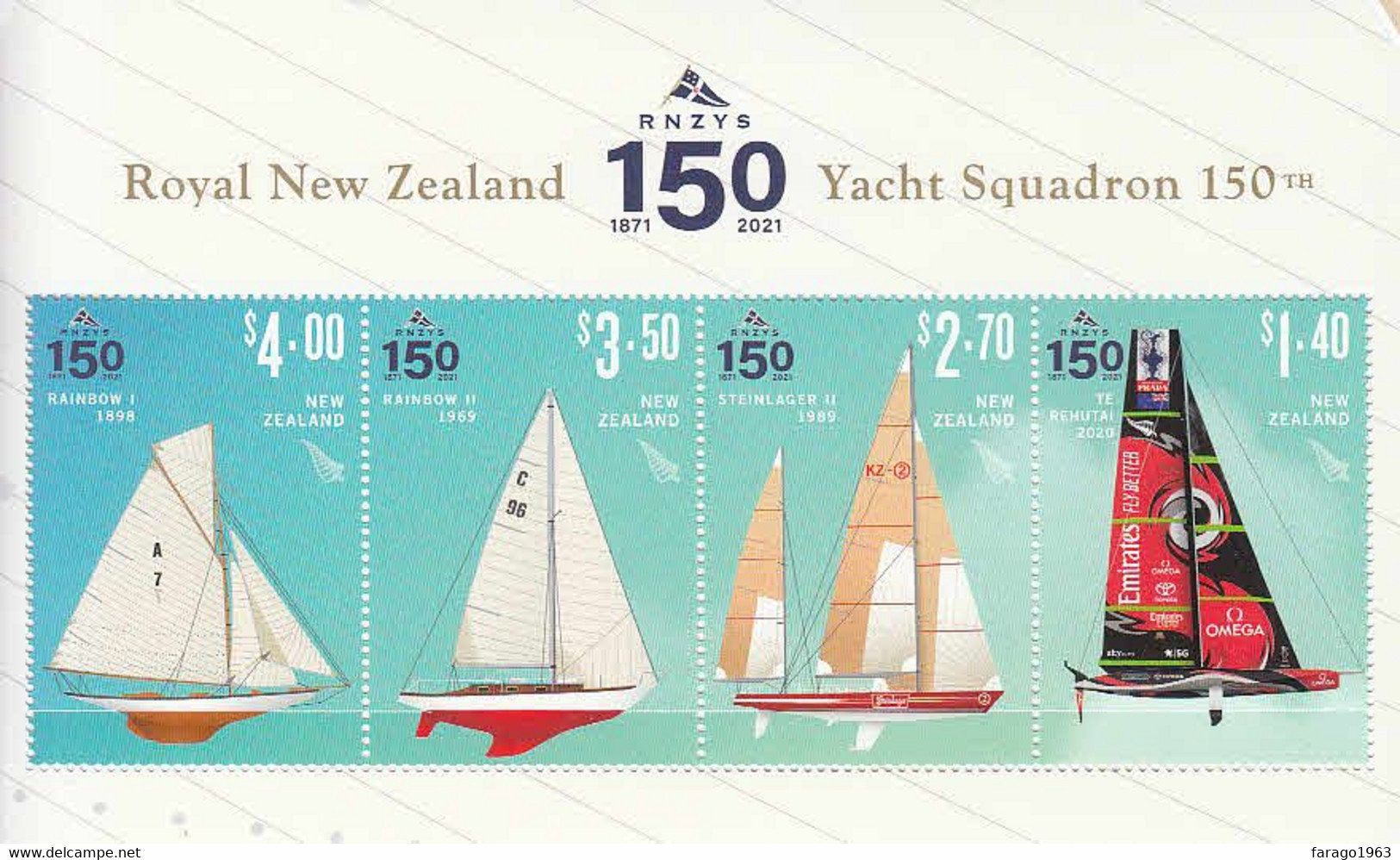 2021 New Zealand RNZYS Yacht Squadron Sailing Souvenir Sheet MNH @ BELOW Face Value - Nuovi