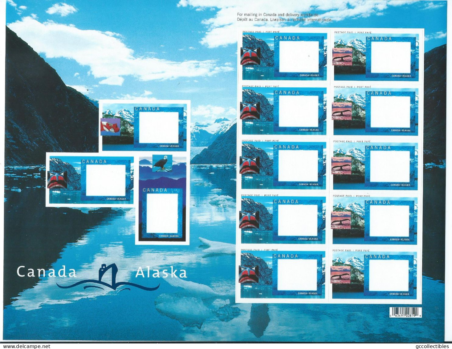 Canada # 1991C-1991D Full Pane Of 10 + 3 Mememto Frames MNH - Alaska Cruise Picture Postage - Full Sheets & Multiples