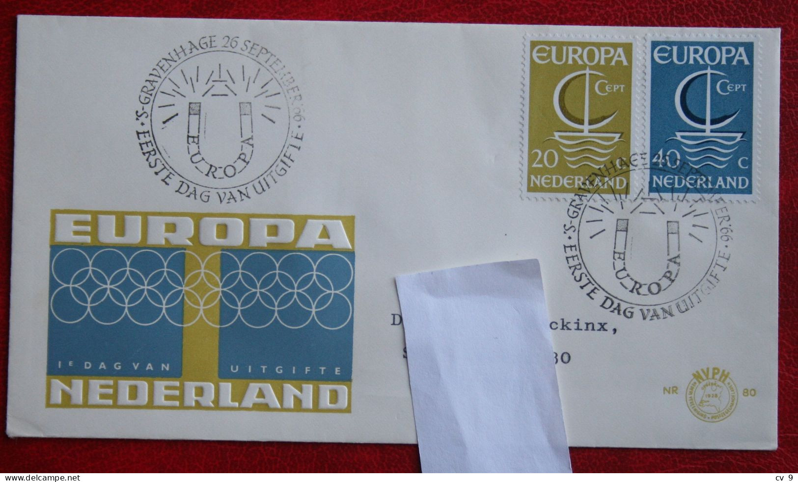 FDC E80 80 EUROPA CEPT NVPH 838-869 1966 With Typed Address NEDERLAND NIEDERLANDE NETHERLANDS - FDC