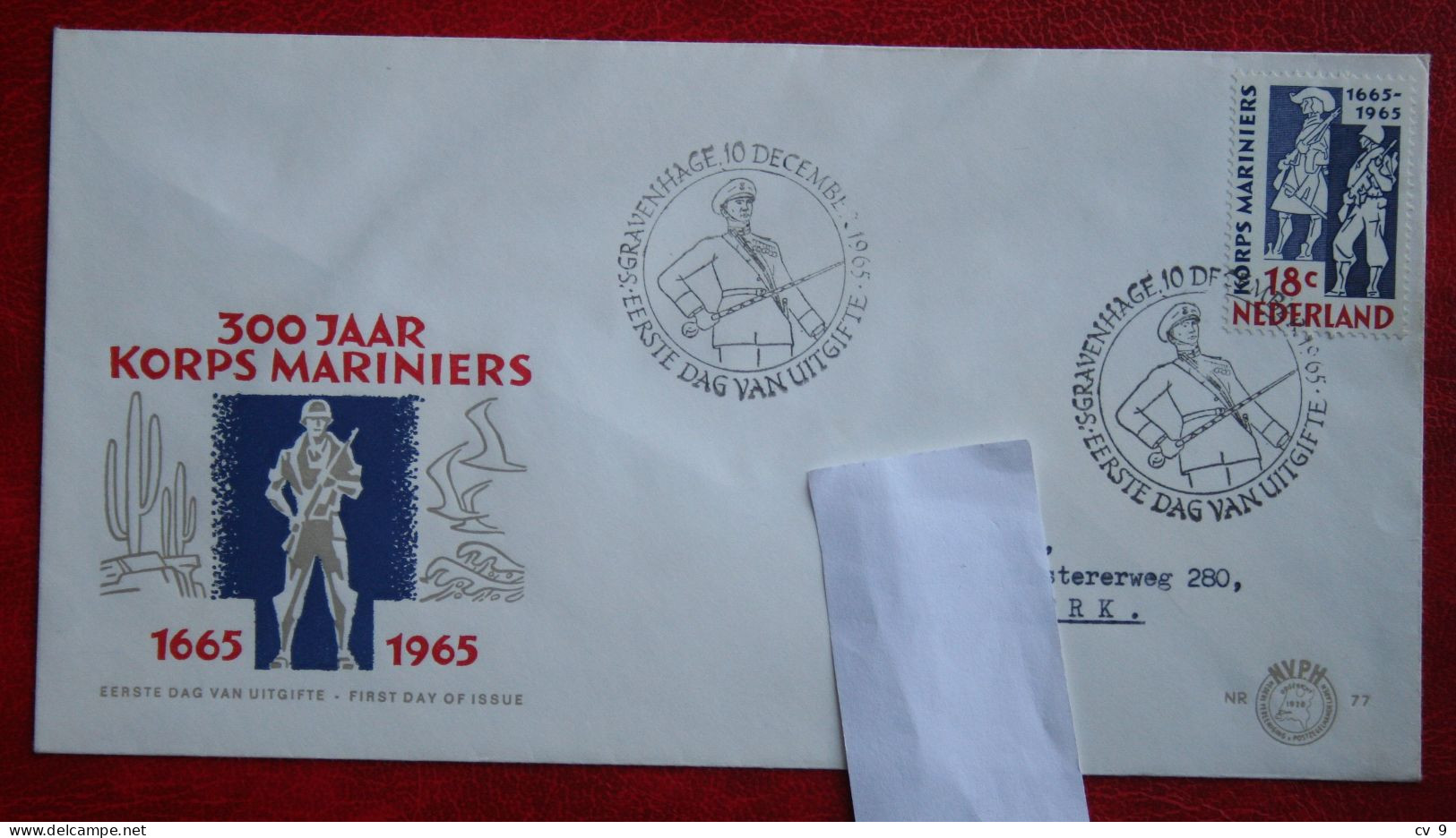 FDC E77 77 Mariniers Soldiers NVPH 855 With Typed Address 1965 NEDERLAND NIEDERLANDE NETHERLANDS - FDC