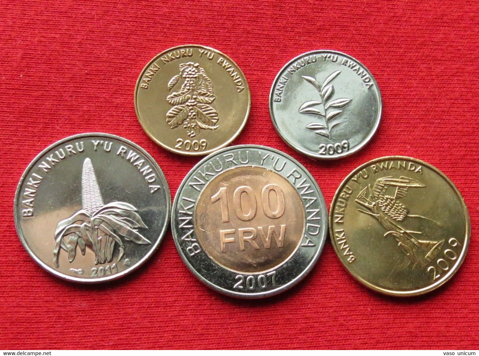 Rwanda Set 5 10 20 50 100 Francs 2007 2009 2011 Unc - Rwanda