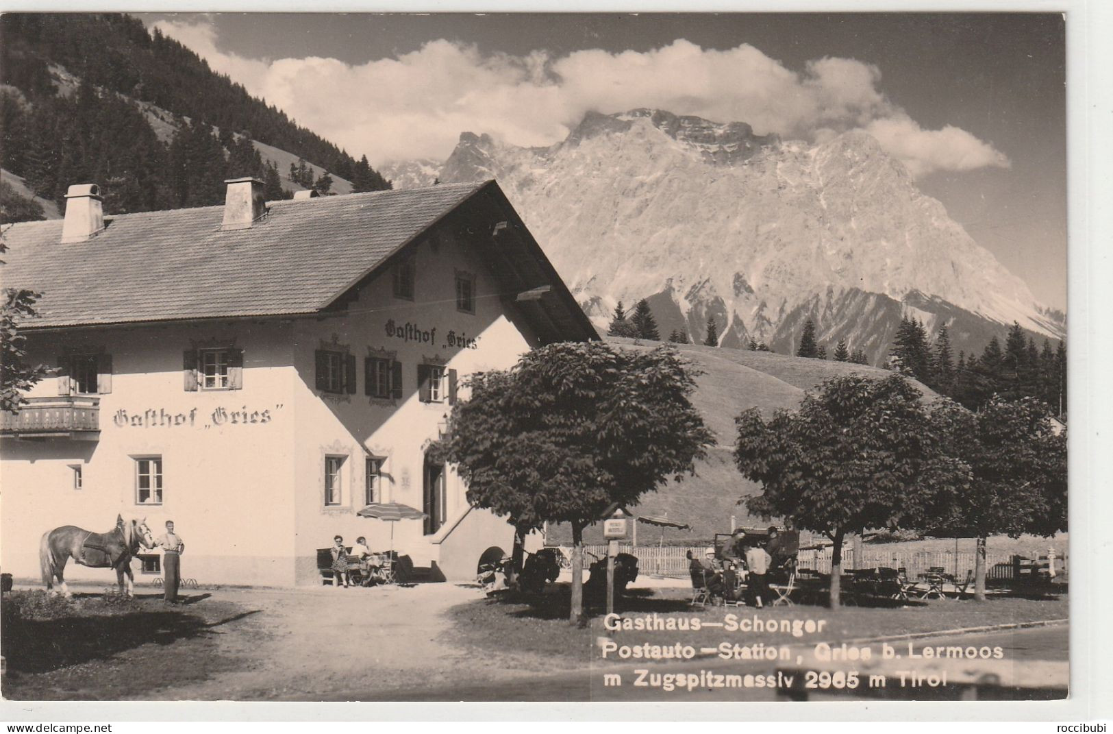 Gries Bei Lermoos, Gasthaus, Postauto Station, Zugspitzmassiv, Tirol, Österreich - Lermoos