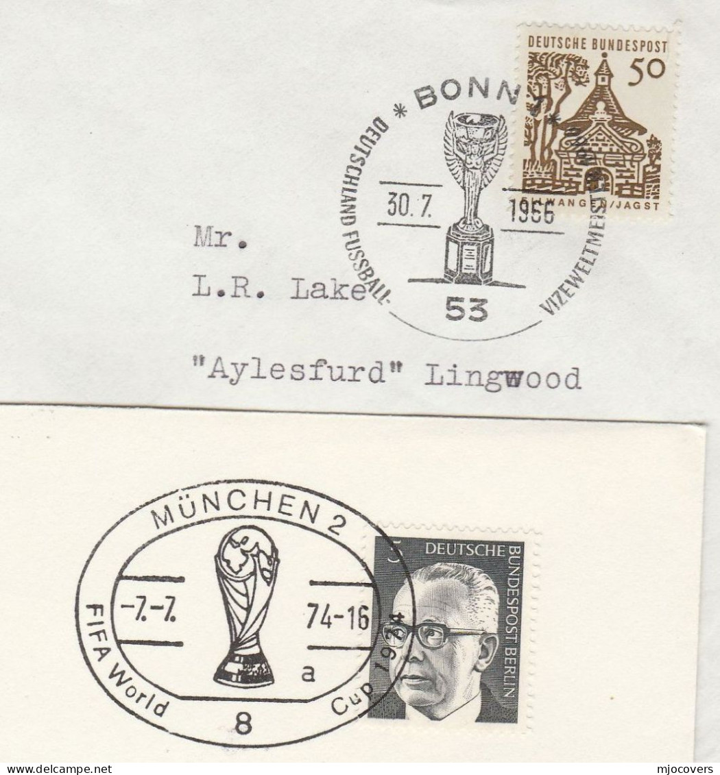 2 Diff FOOTBALL WORLD CUP FINAL Covers 1966 &  1974 Germany Sport Stamps Cover Soccer - 1966 – Inglaterra