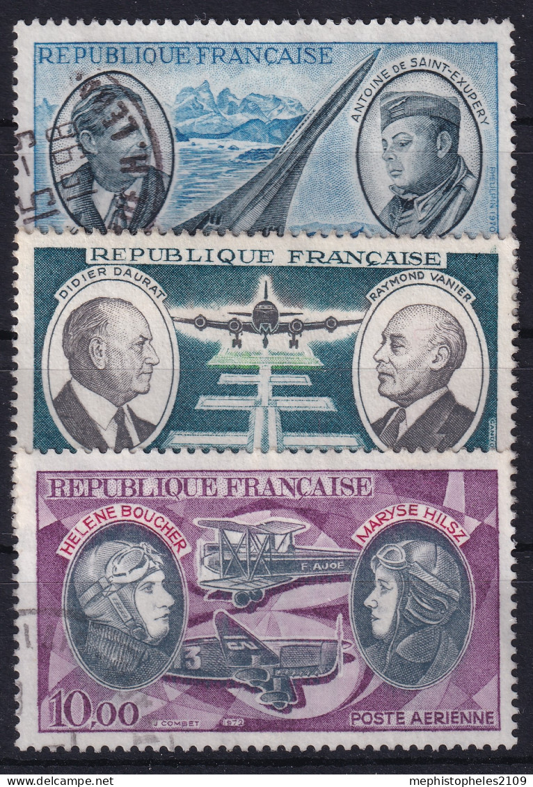 FRANCE 1970/72 - Canceled - YT 44, 46, 47 - Poste Aérienne - 1960-.... Oblitérés