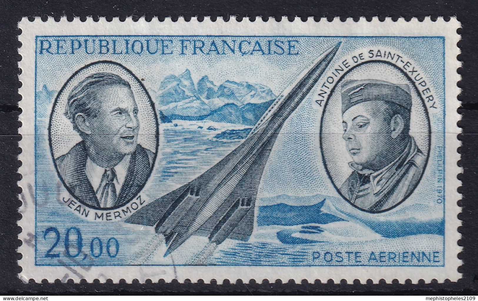 FRANCE 1970/72 - Canceled - YT 44 - Poste Aérienne - 1960-.... Gebraucht