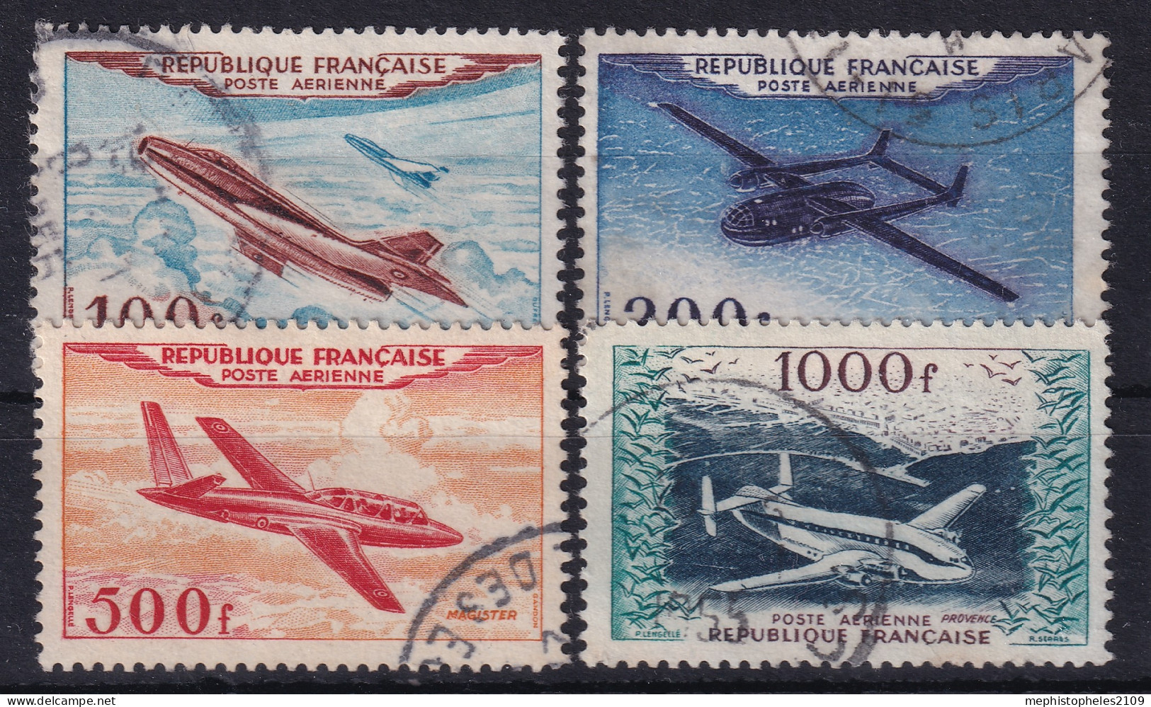 FRANCE 1954 - Canceled - YT 30-33 - Poste Aérienne - 1927-1959 Gebraucht