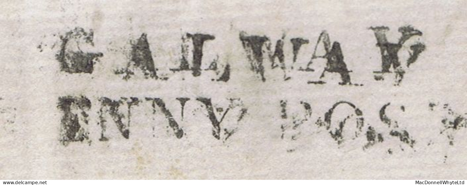 Ireland Galway 1837 Front And Part Back To Mary St Galway With GALWAY/PENNY POST And GALWAY JU 7 1837 Cds - Préphilatélie