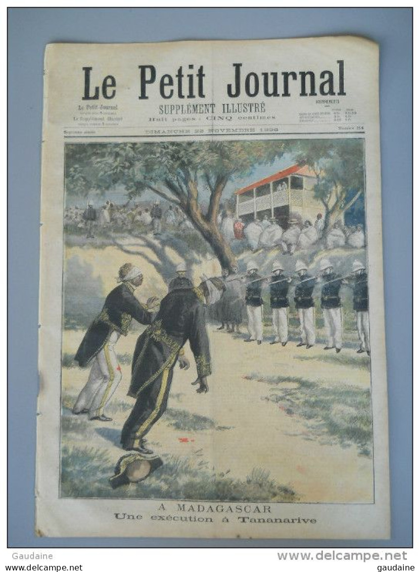 LE PETIT JOURNAL N°314 - 22 NOVEMBRE 1896 - MADAGASCAR EXECUTION A TANANARIVE - LIEUTENANT  COLLOT - CHAMBAAS - 1850 - 1899