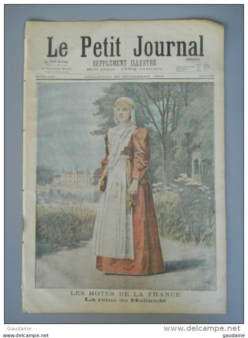 LE PETIT JOURNAL N°315 - 29 NOVEMBRE 1896 - LA REINE DE HOLLANDE - EN ABYSSINIE PRISONNIERS ITALIENS - 1850 - 1899