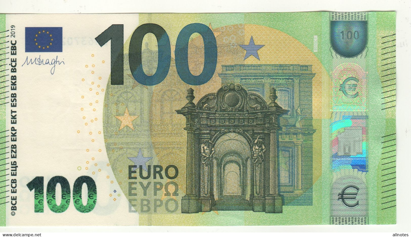 100 EURO  Firma DRAGHI   E 010 C1     EA6370268392  /   FDS - UNC - 100 Euro