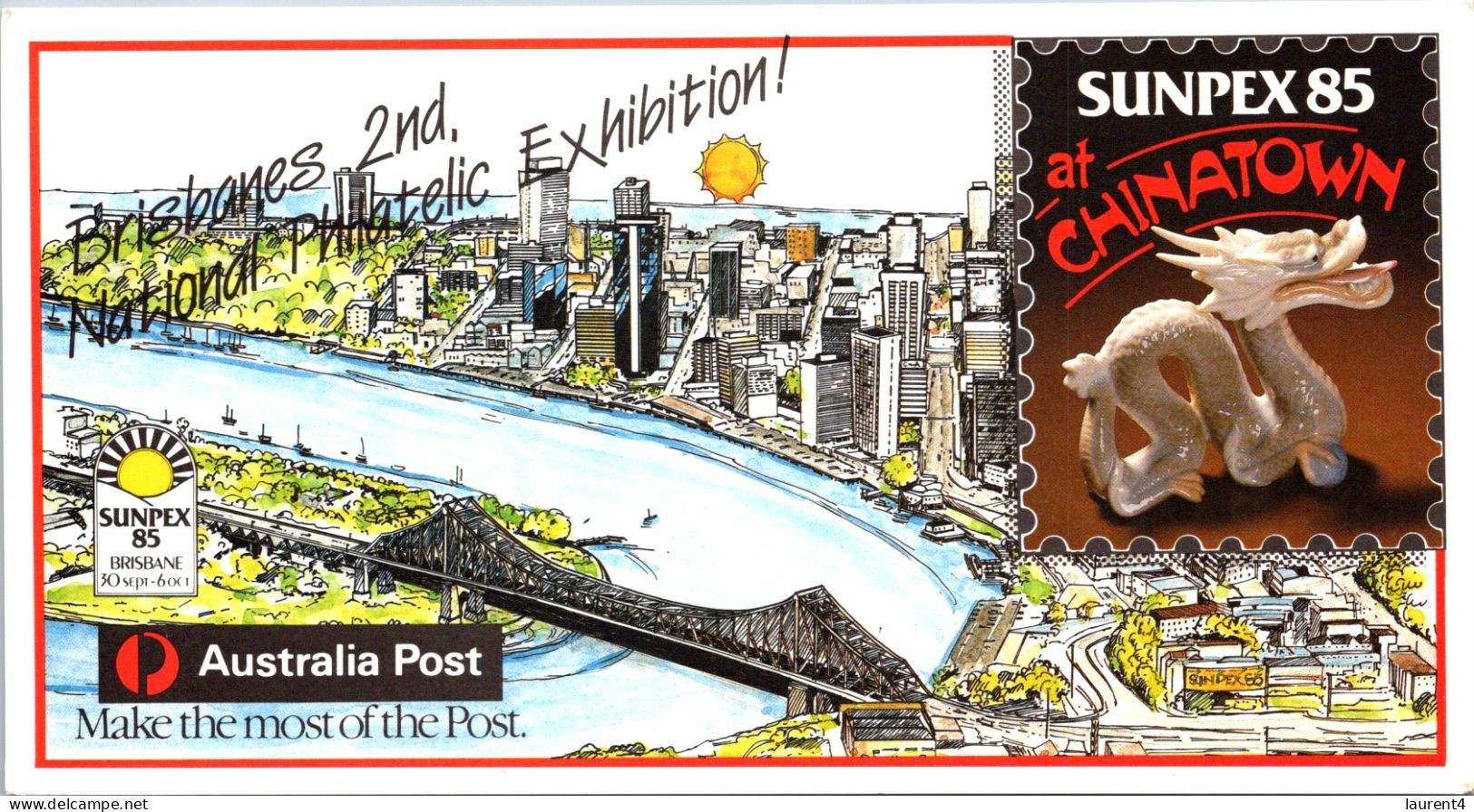 21-8-2023 (2 T 64) Australia - QLD Brisbane SUNPEX 85 Stamp Exhibition - Chinatown (philately (21 X 12 Cm) - Ausstellungen