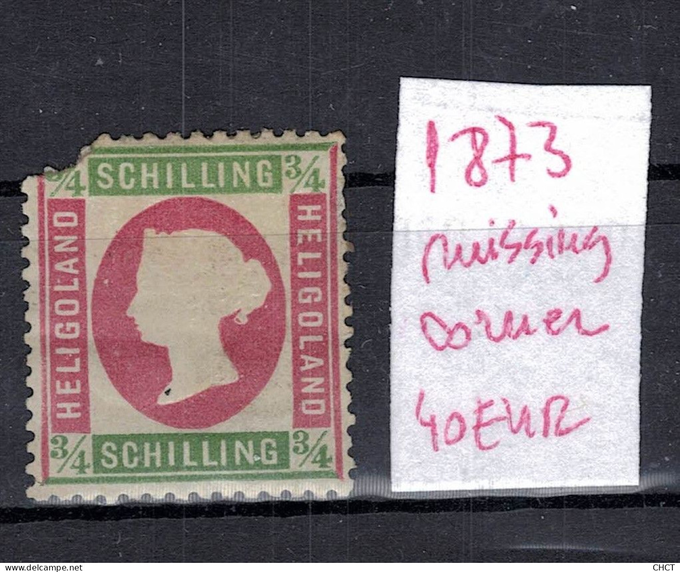 CHCT9 - 3/4 Schilling, Missing Corner, 1873, Helgoland, Heligoland, Germany - Heligoland