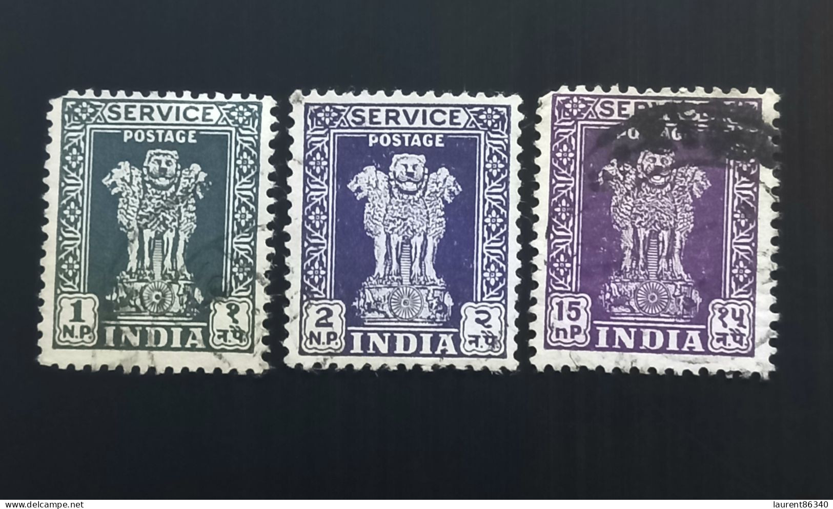 INDE 1950  Capital Of Asoka Pillar  3 Lions - 3 Stamps Services Used - Usati