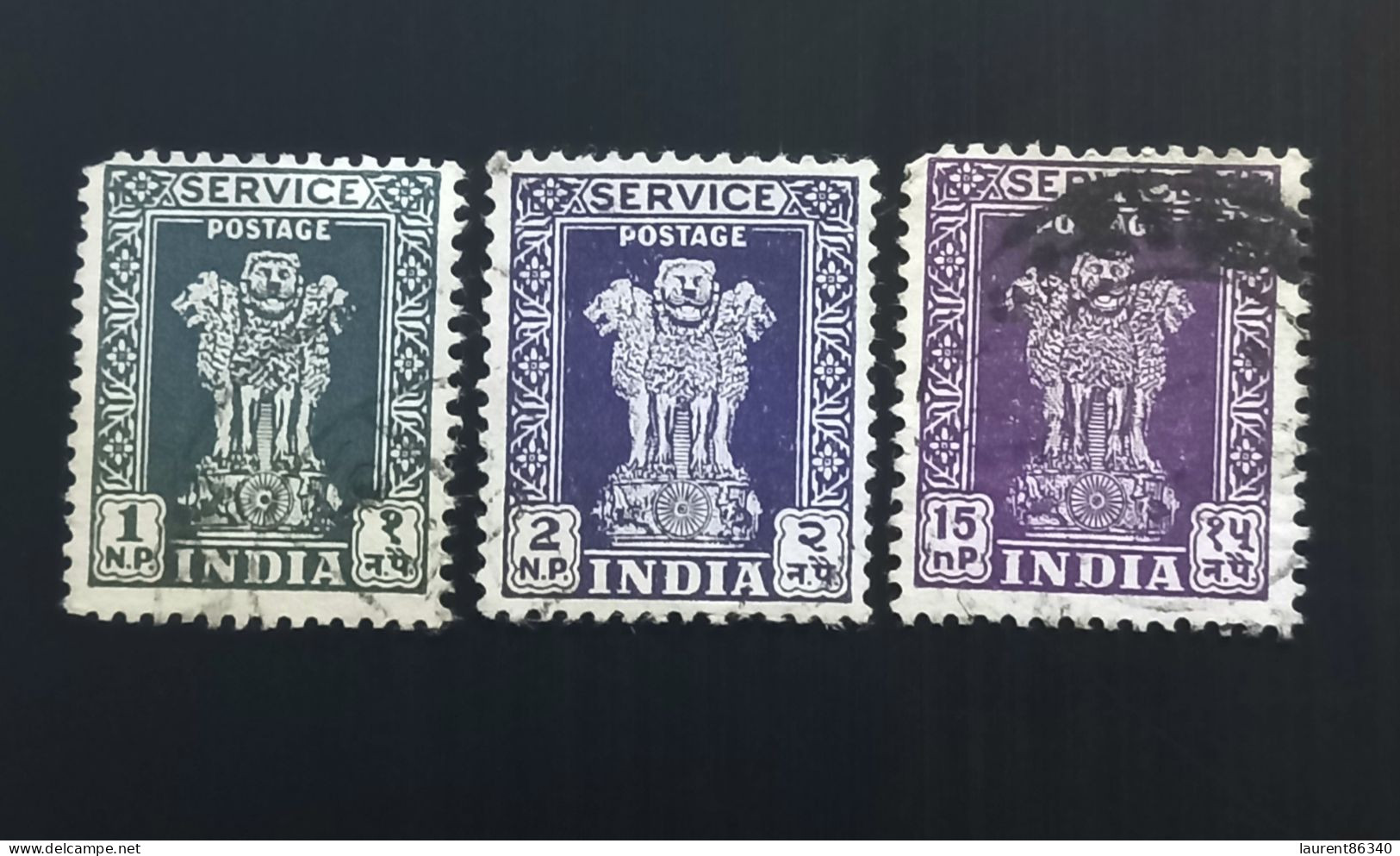 INDE 1950  Capital Of Asoka Pillar  3 Lions - 3 Stamps Services Used - Used Stamps